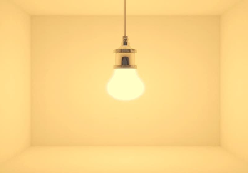 Imagem de uma lâmpada de luz quente