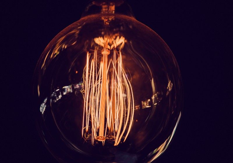 Imagem de uma lâmpada de filamento