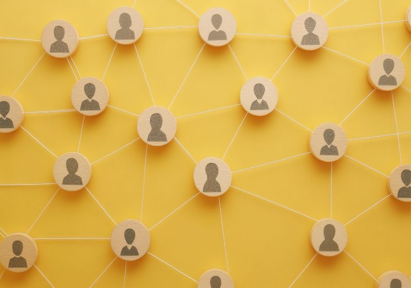 Rede de conexões entre perfis de usuários.